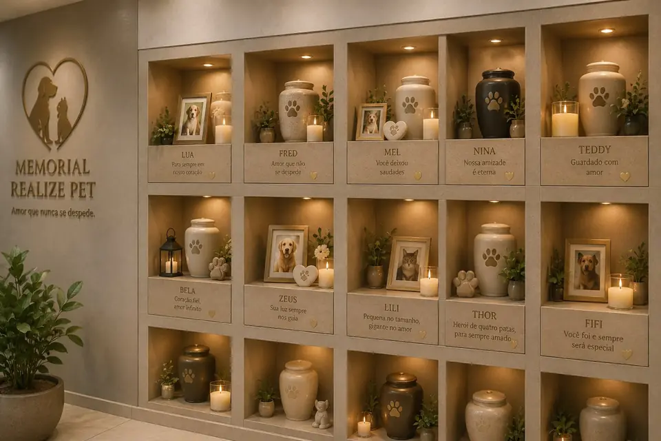 Memorial Realize Pet com urnas e homenagens